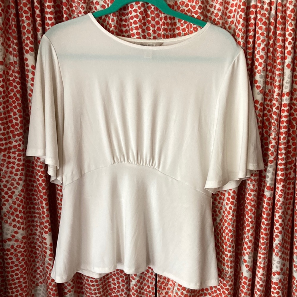 Banana Republic Bell Sleeve Top Ivory Size M